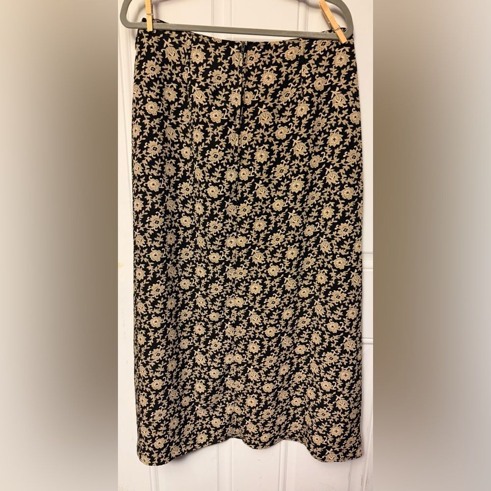 Kathy Ireland Black Floral Maxi Skirt - Picture 4 of 7